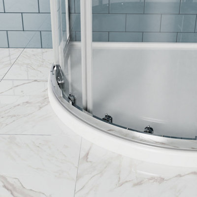 NRG Offset Quadrant Shower Enclosure Corner Entry Sliding Door Easy Clean Glass - 1200mmx800mm Chrome - 3