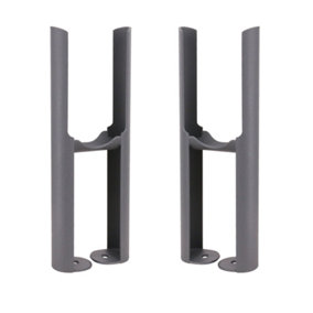 NRG Pair of Anthracite Floor Mounting Feet for Cast Iron Tranditional 2 Column Radiator