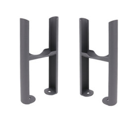 NRG Pair of Anthracite Floor Mounting Feet for Cast Iron Tranditional 3 Column Radiator