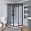 NRG Quadrant Shower Enclosure Corner Entry Sliding Door Easy Clean Glass - 900mmx900mm Matte Black