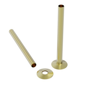 NRG Radiator Pipes and Collars Easy Fit Packs 180mm Pipes Brushed Brass