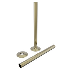NRG Radiator Pipes and Collars Easy Fit Packs Brushed Brass 15mm x 180mm