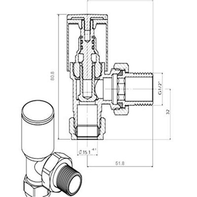 NRG Radiator Valve 15mm Manual Angled Valves One Pair Anthracite
