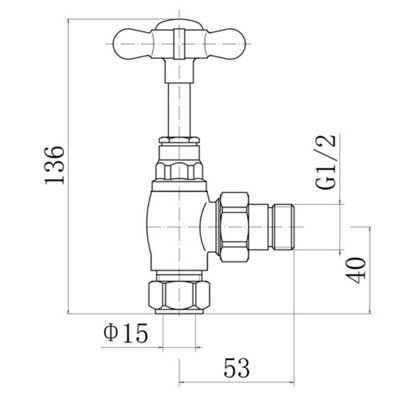 NRG Towel Radiator Rail Valves Anthracite Angled Central Heating Taps 15mm (Pair) - 4