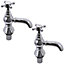 NRG Traditional Twin Hot and Cold Basin Sink Taps Bathroom Cross Handle