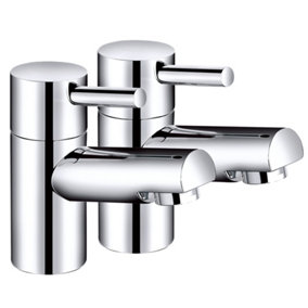 NRG Twin Chrome Hot & Cold Bath Tap Modern Bathroom Lever Faucet