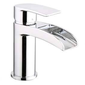 NRG Waterfall Basin Sink Mixer Tap Chrome Bathroom Lever Faucet