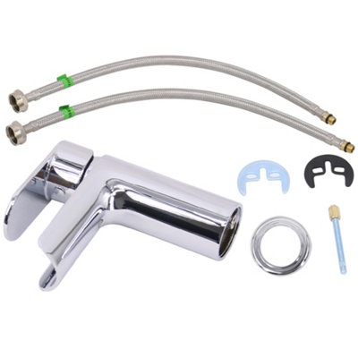 NRG Waterfall Basin Sink Mixer Tap Chrome Bathroom Lever Faucet - 4