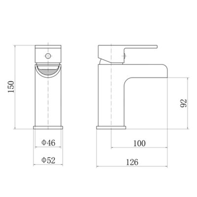 NRG Waterfall Basin Sink Mixer Tap Chrome Bathroom Lever Faucet - 5