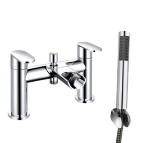 NRG Waterfall Bath Shower Mixer Tap Chrome Hand Held Shower Head Set