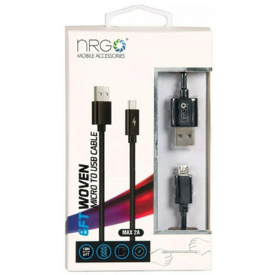NRGO  Mobile Accessories  Woven Lightning USB Cable 6ft