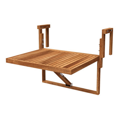NTERBUILD Acacia wood Toronto Balcony Table 60X70 cm with 3
