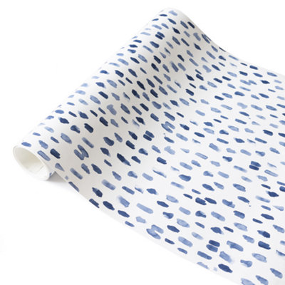 Nu Wallpaper Bindu Blue Self Adhesive Wallpaper 5.49m(L) 52.07cm(W)