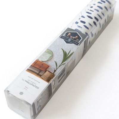 Nu Wallpaper Bindu Blue Self Adhesive Wallpaper 5.49m(L) 52.07cm(W)