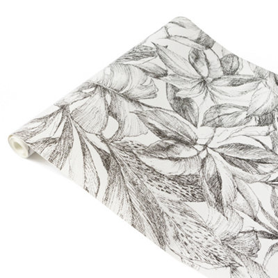 Nu Wallpaper Canopy Black Self Adhesive Wallpaper 5.49m(L) 52.07cm(W)