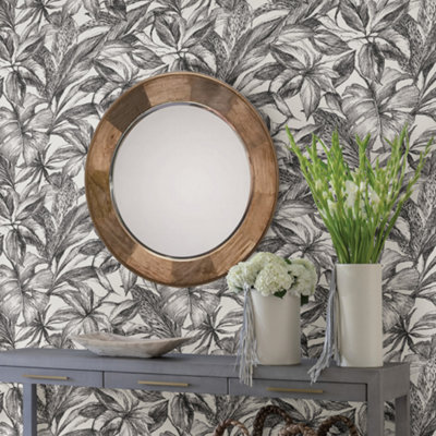 Nu Wallpaper Canopy Black Self Adhesive Wallpaper 5.49m(L) 52.07cm(W)