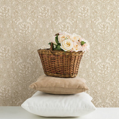 Nu Wallpaper Enchanted Taupe Self Adhesive Wallpaper 5.49m(L) 52.07cm(W)