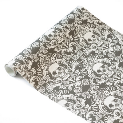 Nu Wallpaper Fieri Grey Self Adhesive Wallpaper 5.49m(L) 52.07cm(W)
