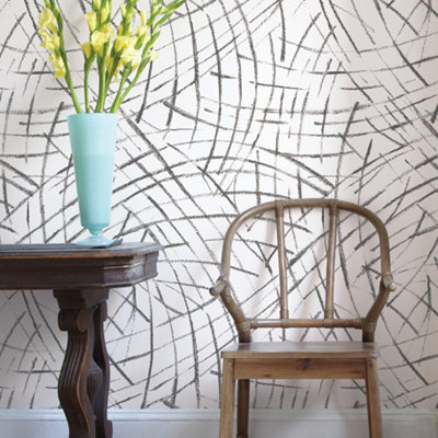 Nu Wallpaper Imprint Black Self Adhesive Wallpaper 5.49m(L) 52.07cm(W)