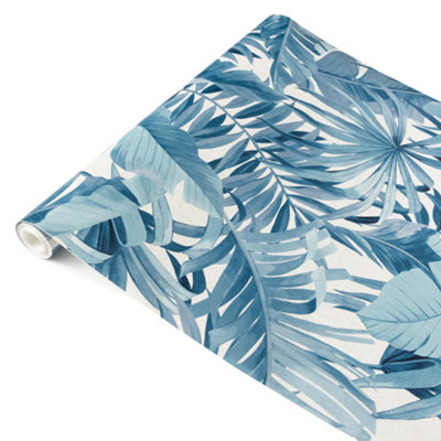 Nu Wallpaper Maui Blue Self Adhesive Wallpaper 5.49m(L) 52.07cm(W)