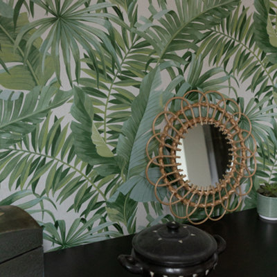Nu Wallpaper Maui Green Self Adhesive Wallpaper 5.49m(L) 52.07cm(W)