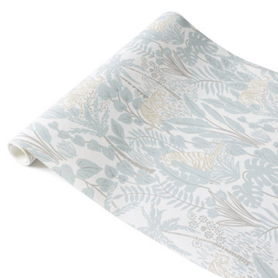Nu Wallpaper Maynard Blue Self Adhesive Wallpaper 5.49m(L) 52.07cm(W)