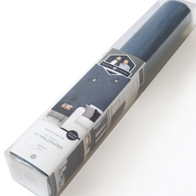 Nu Wallpaper Seagrass Indigo Self Adhesive Wallpaper 5.49m(L) 52.07cm(W)