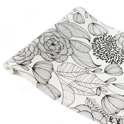Nu Wallpaper Secret Black Self Adhesive Wallpaper 5.49m(L) 52.07cm(W)
