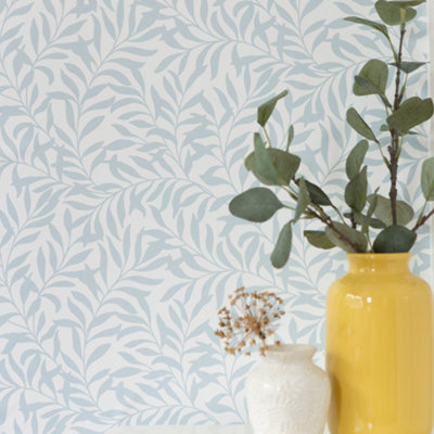Nu Wallpaper Wisley Blue Self Adhesive Wallpaper 5.49m(L) 52.07cm(W)