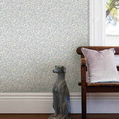 Nu Wallpaper Wisley Blue Self Adhesive Wallpaper 5.49m(L) 52.07cm(W)