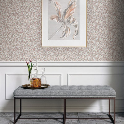 Nu Wallpaper Wisley Terracotta Self Adhesive Wallpaper 5.49m(L) 52.07cm(W)