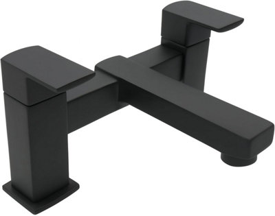 Nuance Bath Filler Tap Black - Deck Mounted Modern Bath Tap with ...