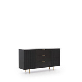 Nubia Sideboard Cabinet in Black - Sophistication Meets Practicality - W1500mm x H80mm x D410mm