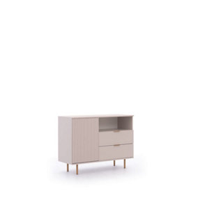 Nubia Sideboard Cabinet in Cashmere - Modern Elegance with Gold Accents - W1070mm x H800mm x D410mm