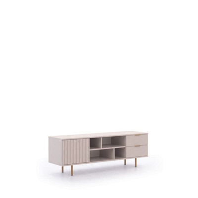 Nubia TV Cabinet in Cashmere - Luxurious Design with Smart Storage - W1500mm x H520mm x D410mm