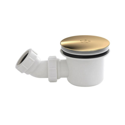 Nuie Brushed Brass Mega Flow Shower Tray Waste 90mm | DIY at B&Q