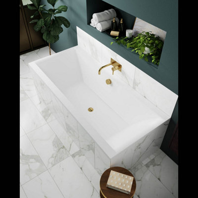 Nuie Square Double Ended Bath 1700x750 - White