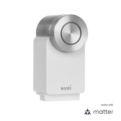 Nuki Smart Lock Pro 4th Generation for Euro Cylinder Profile Keyless Smart Door Lock - White