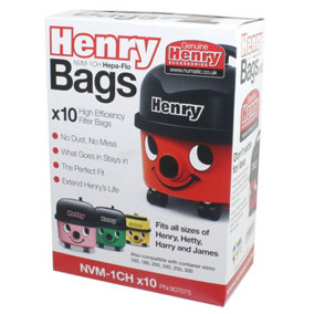Numatic Dust Bags Henry Vacuum Cleaner NVM-1CH 907075 Pack of 10