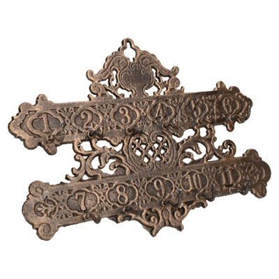 Numbered Key Rack Hook Holder 11 Cast Iron Wall Door Peg Rail Holder ...