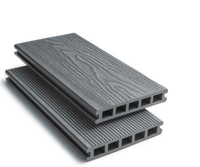 Nustone Composite Decking, Deep Embossed Woodgrain Boards - 10 Grey 2400mm Boards