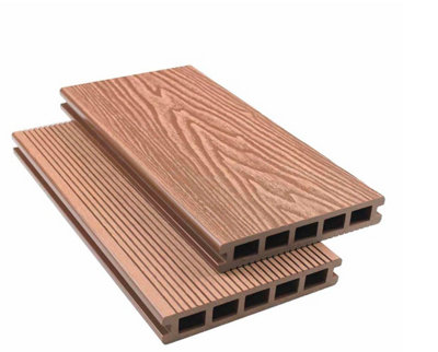 Nustone Composite Decking, Deep Embossed Woodgrain Boards - 10 Teak 2400mm Boards