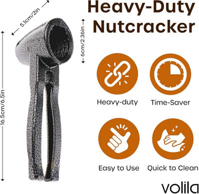 Nut Cracker Splitter Metal Tool Heavy Duty Non Slip Handle Crack Nuts Easily