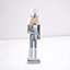 Nutcracker Christmas Decoration Wood Soldier 30cm/11.8in Ornament Glitter Traditional Table Top Party Xmas Gift Silver