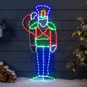 Nutcracker Rope Light Outdoor Christmas Decoration LED Xmas Silhouette 116cm