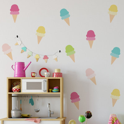 Nutmeg Set of 40 Ice Cream Wall Stickers