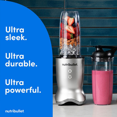 nutribullet Full Size Blender Combo, elektrische mixer, multifunctionele hakmolen, professioneel, 1200 watt vermogen, 1,89 l kan, 946 ml en 710 ml glazen, zwart, NBF500MB