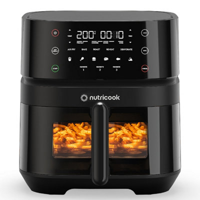 Nutricook Air Fryer 2, 1700 Watts, Digital Control Panel Display, 10 Preset Programs With Built-In Preheat Function, 5.5L Black