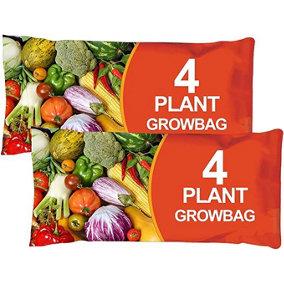 Nutrient Enriched Compost Grow Bag - 2 x 36L Grow Bags - Each Bag Holds 4 Plants.