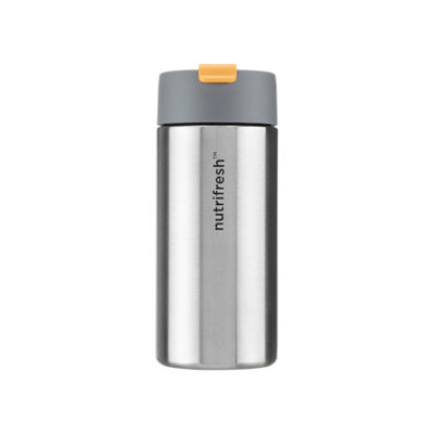 Nutrifresh Take 2 in 1 Stainless Steel Insulated Double Wall Bottle & Mug, 500ml with 400ml Mug, Orange and Silver